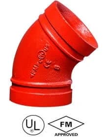 Grooved 45° elbow