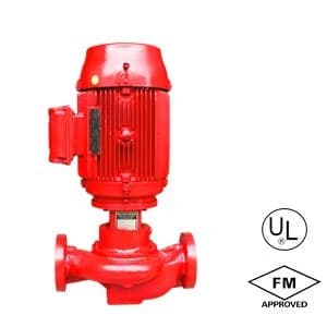 Vertical in-line fire pump
